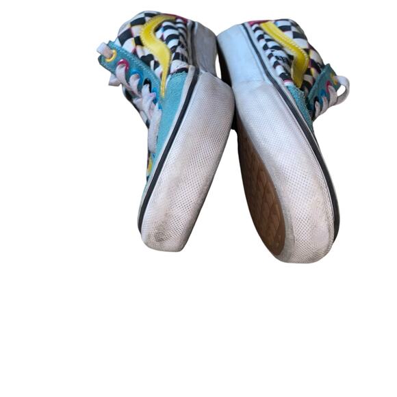 Vans Off the Wall Old Skool Crazy Check Neon Sneakers Mens 6.5 Womens 8 - Picture 10 of 15